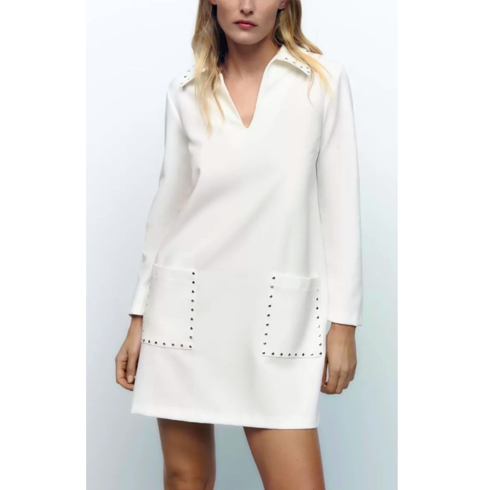 Zara Pollo Collar Dress with Studs